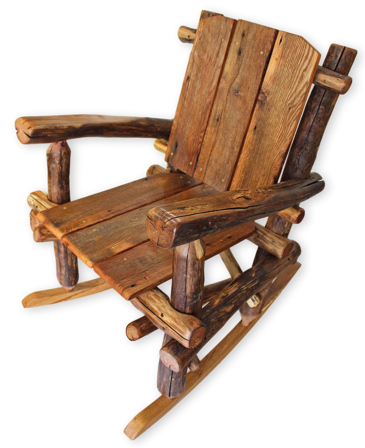 Log Rocking Chair / Wooden Rocking Chair / Rustic Rocking Etsy