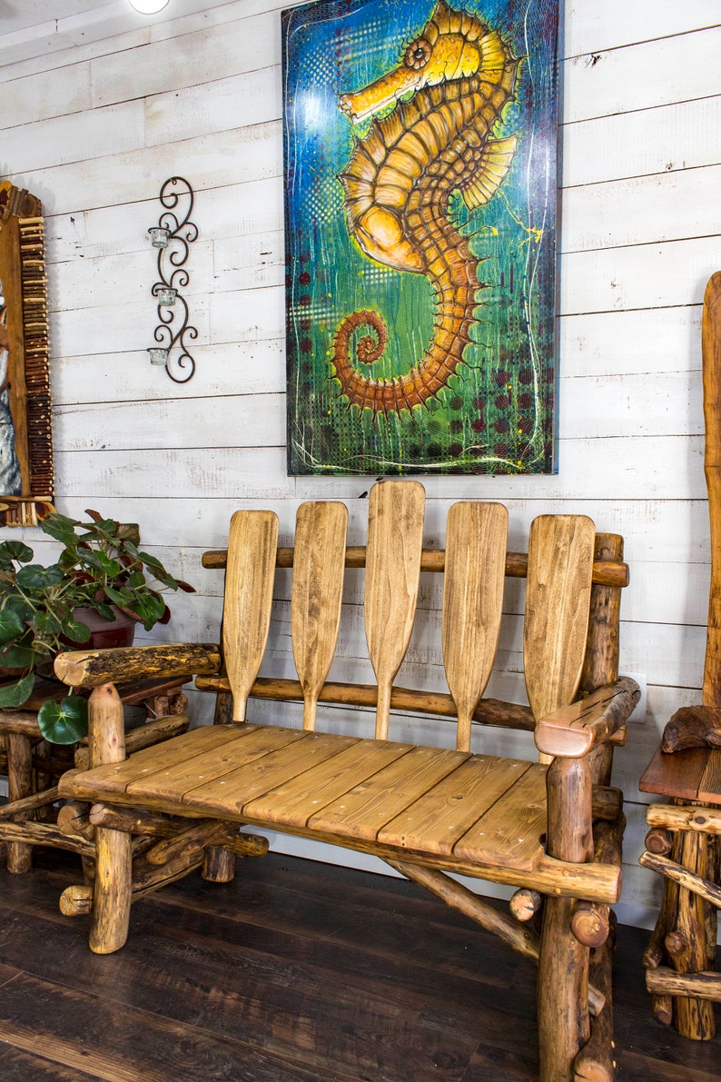 Lake House Decor / Rustic Wood Bench / Lake House Furniture / Etsy