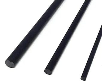 BLACK Paper Micarta- Solid Round Rod- Various Sizes- 1pc