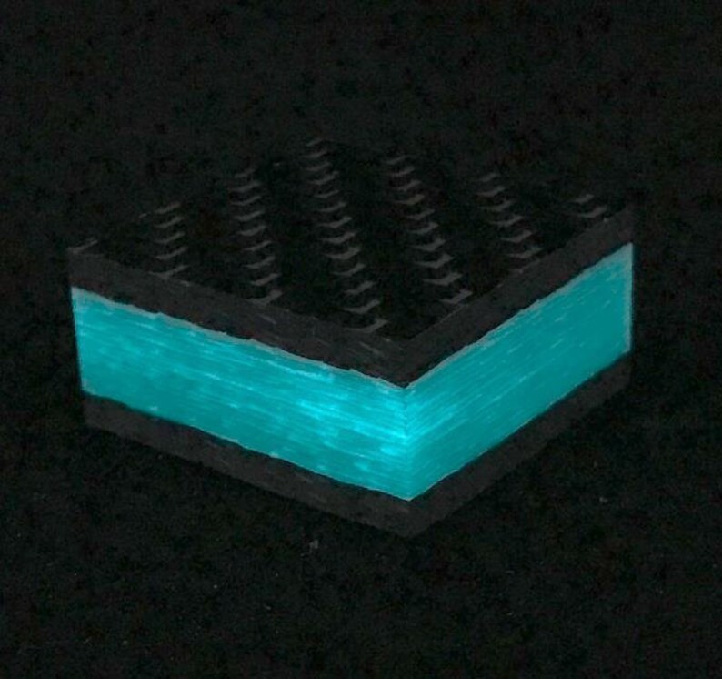 Ring Blank Aqua Glow Core Carbon Fiber 5/8 x 1.25 Etsy