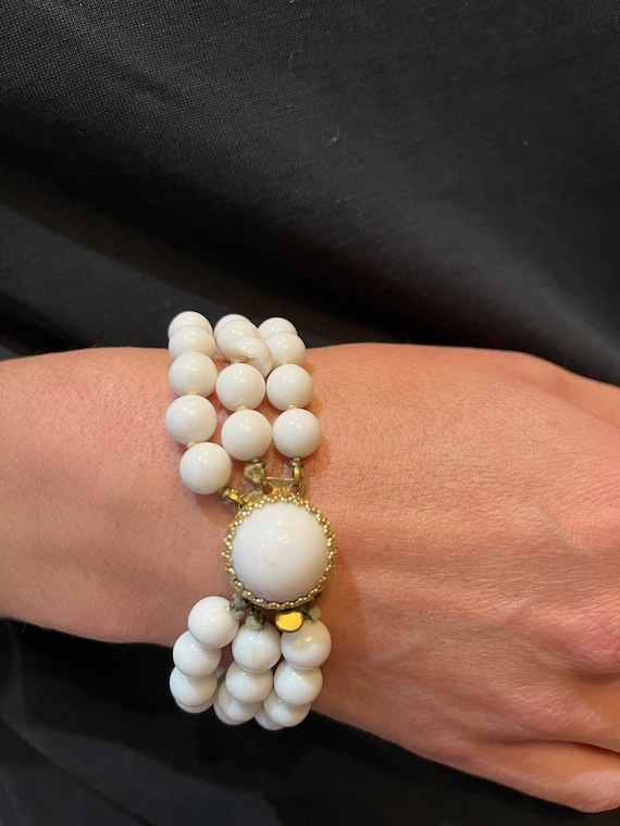Faux Pearl Vintage Bracelet, Bridal Jewelry, Wedd… - image 1