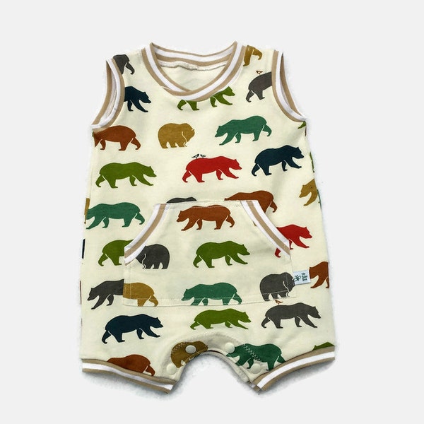 Baby Boy ORGANIC Cotton Romper, Infant Boy Organic Clothes, Baby Boy Summer Cotton Clothes, Baby Boy Jumper, Baby Boy Cotton Overalls