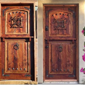Reclaimed lumber rustic dutch door w/ hard ware speakeasy