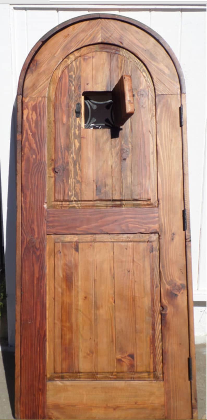 Reclaimed Lumber Rustic Arched Door W/ Hard Ware Speakeasy 70 Year Old