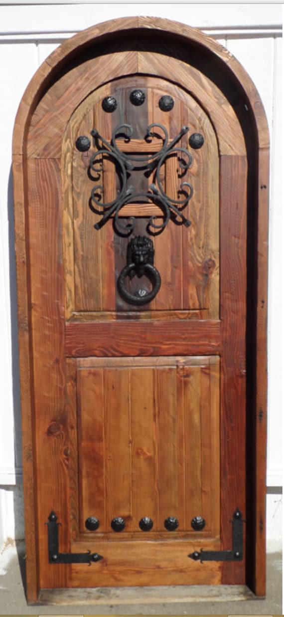Reclaimed Lumber Rustic Arched Door W Hard Ware Speakeasy Etsy