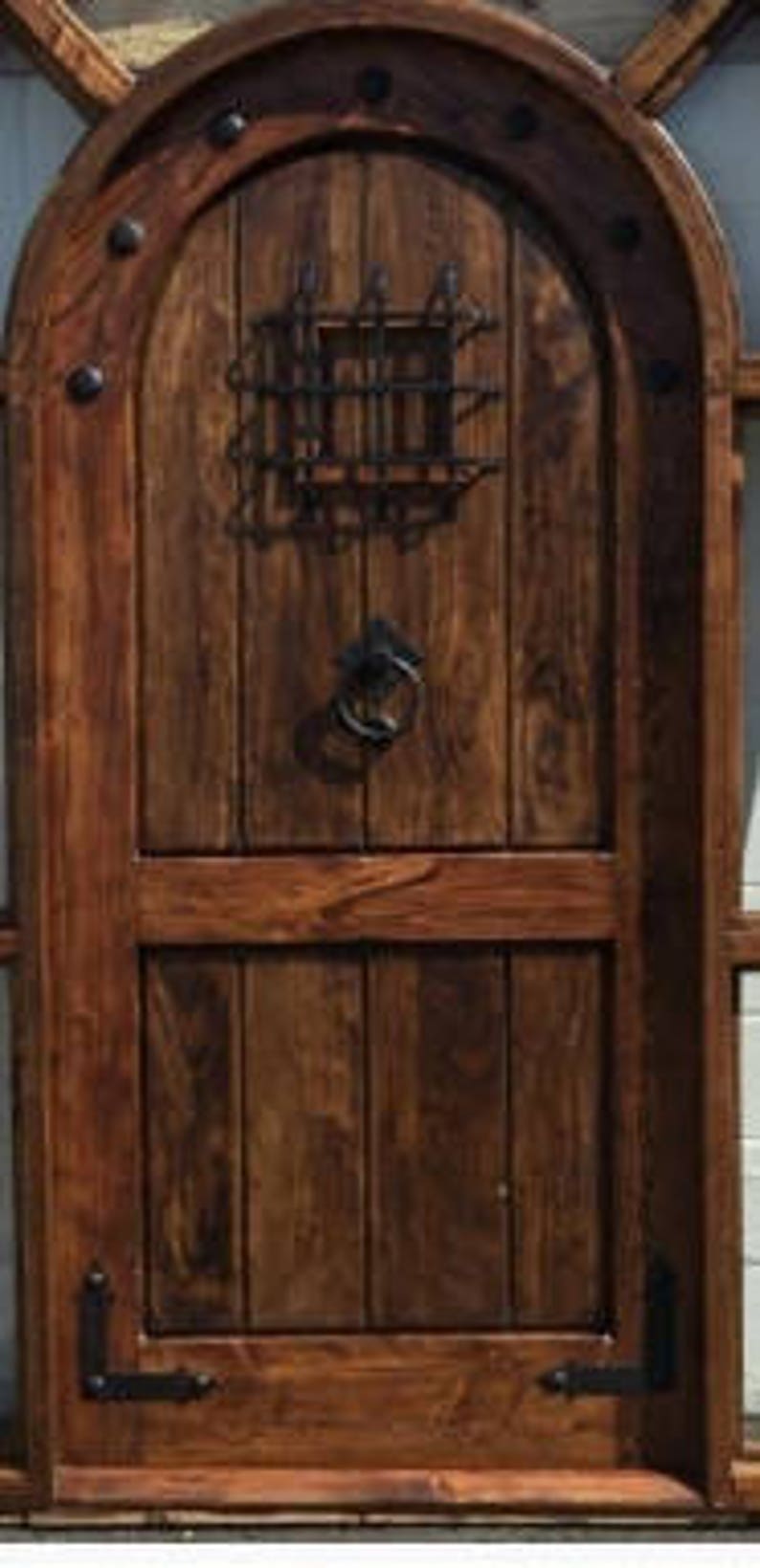 Rusticreclaimedlumberkilndriedwoodstainedarcheddoor36 Etsy