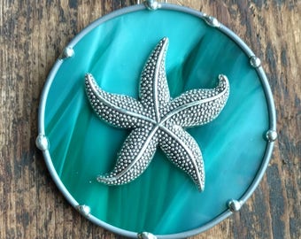 Starfish Ornament Sun catcher Stained Glass Destination Wedding Sandy Christmas Beach Birthday Housewarming Favors Gift tag