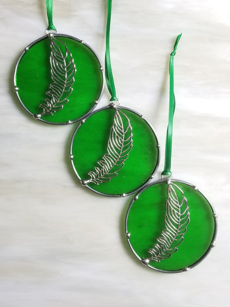 Feather Glass Sun catcher Ornament Indian Nature Decor Duck Feather Art Bohemian Mallard Duck Spirit Feather stained glass Housewarming