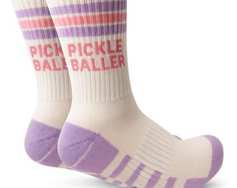 Pickleball-sokken voor heren en dames | Retro atletische crew | Beste Pickleball-spelercadeau | Super Fly-artikelen