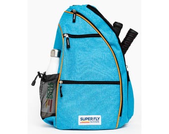 Tennis Bag Backpack Women Men Tennis Sling Reversible Pickleball, Paddle, Tennis Rackets, Padel, Badminton Racquet (Blue with Orange)