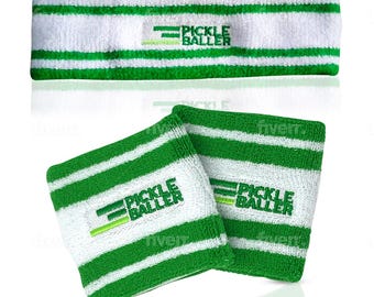 Pickleball-zweetbanden | Athletic Head + polsbandjes voor heren en dames | Accessoires voor tennisbanen | Leuk Pickleball-cadeau | Super Fly-artikelen