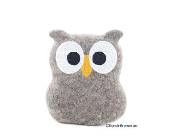 ITH embroidery file owl 10x10 embroidery frame owl pendant, key ring, bag pendant, mobile, cuddly toy, stuffed animal to cuddle