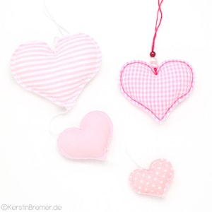 ITH embroidery file heart 10x10 + 13x18 set trailer embroidery pattern, mobile, keychain, garland,