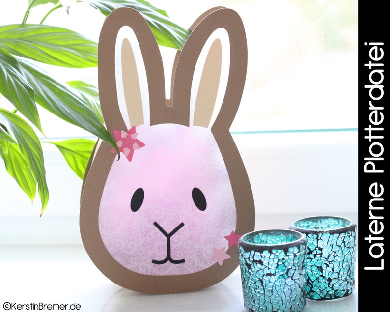 Laterne Für Mittherbstfest - Leuchtendes Kaninchen Design, 21x60cm Papierlaterne