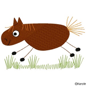 Embroidery file horse Lotte runs 10x10 (4x4) - embroidery pattern pony