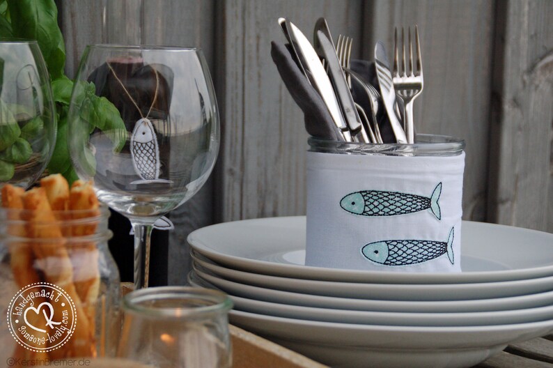 Stickdatei Sardine Set 10x10 Doodle Applikation Stickmuster Fische Bild 7