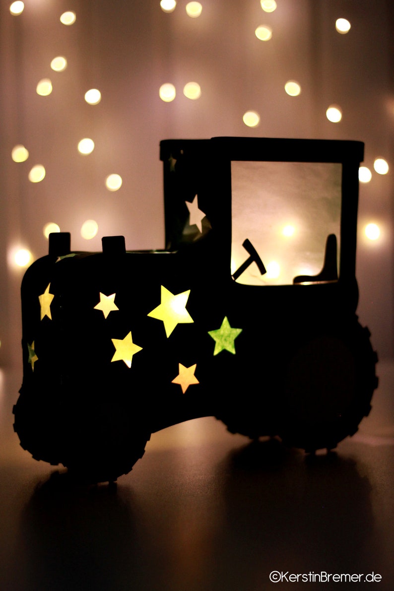 Traktor Laterne Bastelvorlage Inkl. Bastelanleitung Zum - Etsy