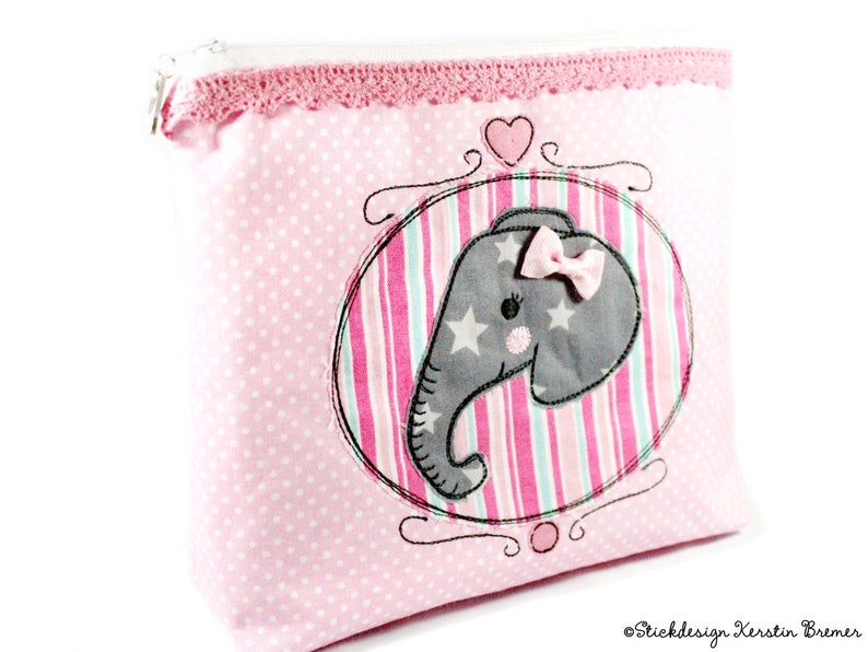 Embroidery file elephant button 10x10 4x4 Doodle application embroidery pattern image 3