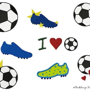 Embroidery file football set 10x10 (4x4) - 8 full embroidery, filling stitch and application embroidery pattern