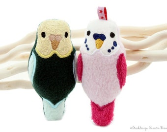 ITH embroidery file budgerigar set 10x10 (4x4) embroidery motifs, parakeet pendant embroidery pattern, key ring, bag pendant, garland, mobile