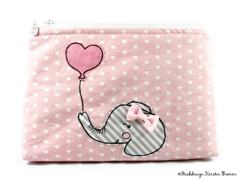 Stickdatei Elefant mit Luftballon 13x18 5x7 Baby Elefanten Stickdatei Elefant mit Luftballon 13x18 5x7 Baby Elefanten