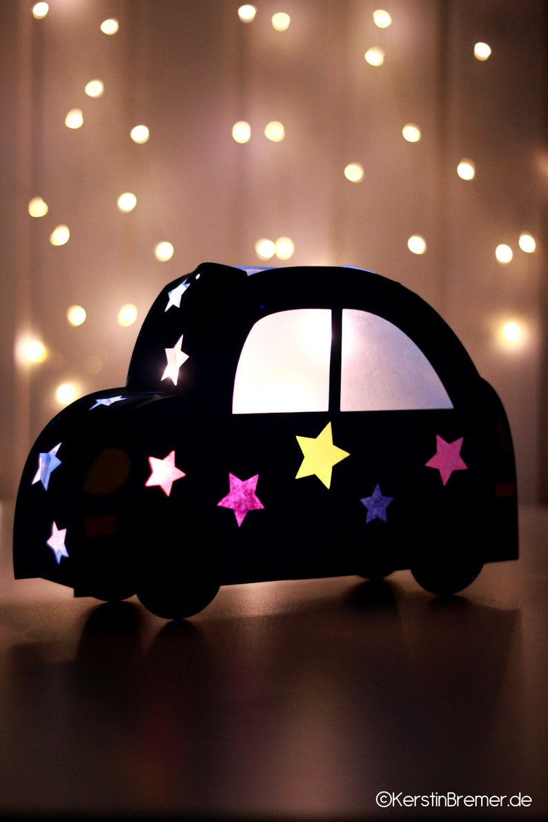 Car lantern craft template including craft instructions for download St. Martin's lantern template, craft St. Martin, lantern festival, DIY image 3