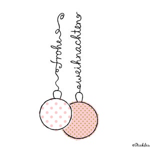 Embroidery file Merry Christmas 13x18 Doodle application embroidery pattern Christmas balls with lettering saying image 1