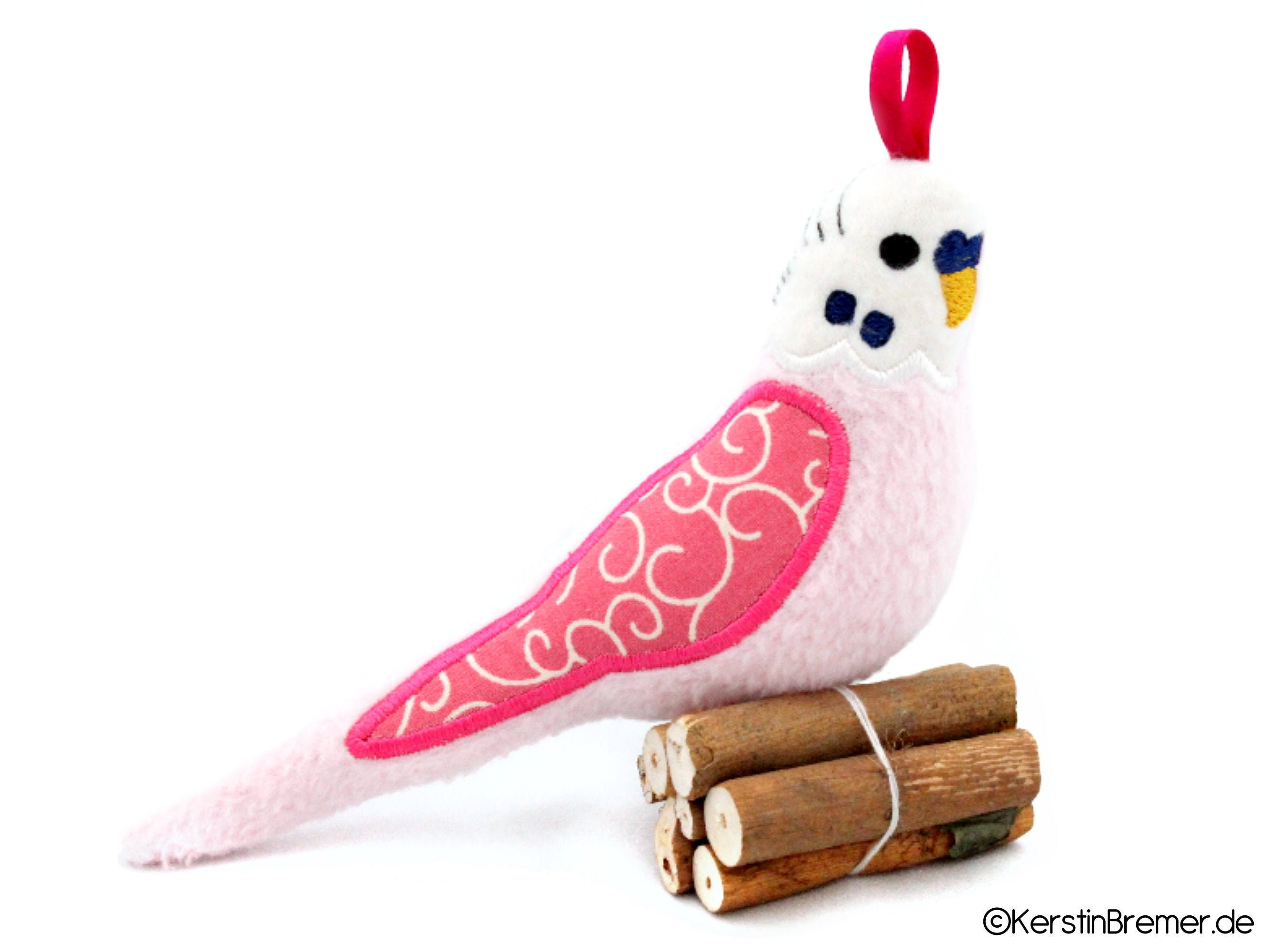 ITH Embroidery File Budgerigar 13x18 (5x7) - Parakeet Embroidery Pattern - Stuffed Bird, Pendant, Keychain, Cuddly Toy, Parrot, Stuffed Animal,