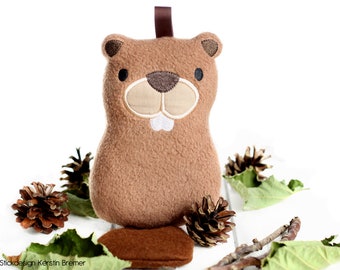 ITH Embroidery File Biber Ralf 13x18 (5x7) Fabric Beaver Embroidery Pattern, Pendant, Stuffed Toy, Cuddly Toy, Keychain