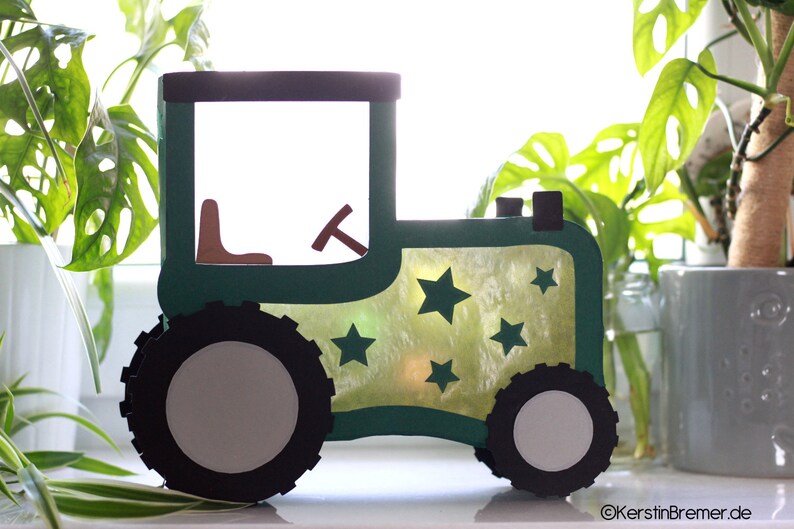 Traktor Laterne Bastelvorlage Inkl. Bastelanleitung Zum - Etsy