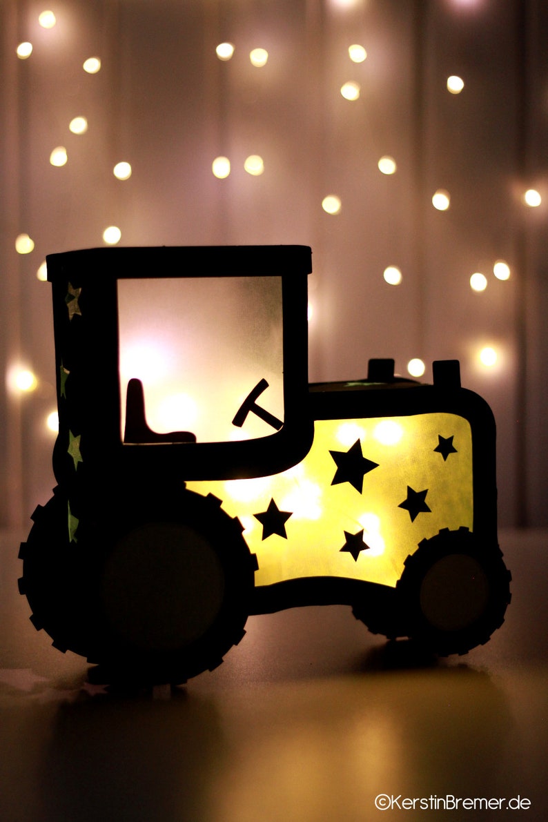 Traktor Laterne Bastelvorlage Inkl. Bastelanleitung Zum - Etsy
