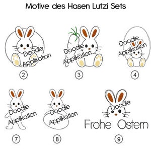 Embroidery file bunny set 10x10 4x4 Doodle application image 4
