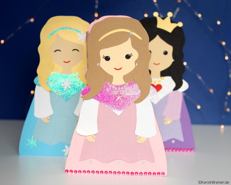Prinzessin Laterne Bastelvorlage zum ausdrucken und selber basteln. Süße Laterne für Mädchen. Kinderlaterne Vorlage für St. Martin / Martinslaterne, Tischlaterne, Nachtlicht und Dekoration