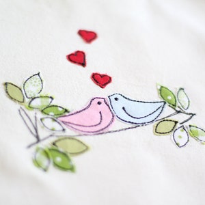 Stickdatei Vogel in Love Set 10x10 4x4 Doodle Applikation Stickmuster Bild 3