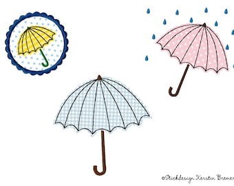 Embroidery File Umbrella Set 10x10 (4x4) Doodle Application Embroidery Pattern