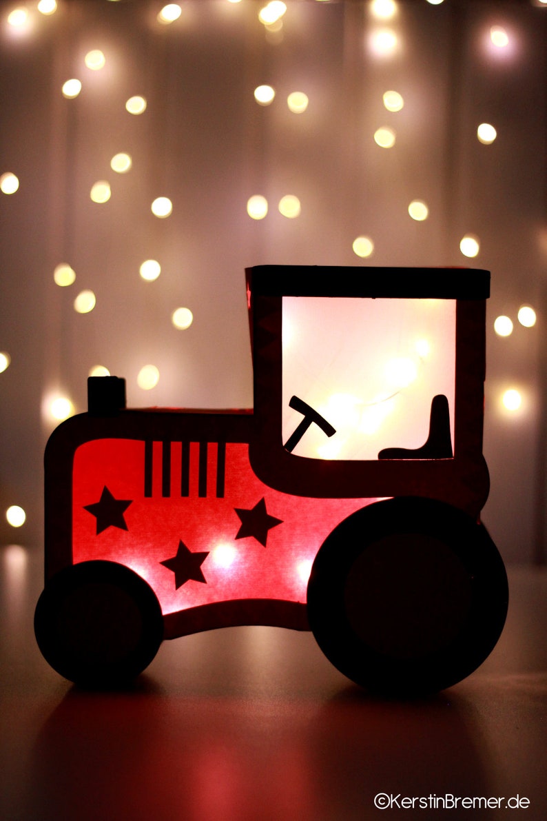 Traktor Laterne Bastelvorlage Inkl. Bastelanleitung Zum - Etsy