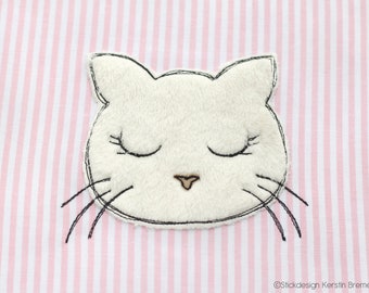 Embroidery file cat 10x10 (4x4) cute cats doodle applique embroidery pattern