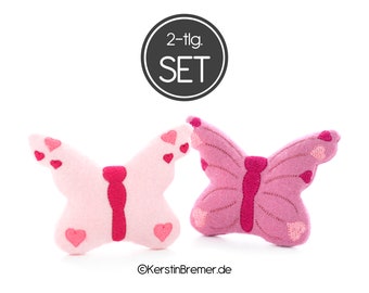 ITH embroidery file butterfly with heart 16x26 (6x10) set - butterfly embroidery pattern - cuddly toy, soft toy, spring, decoration,