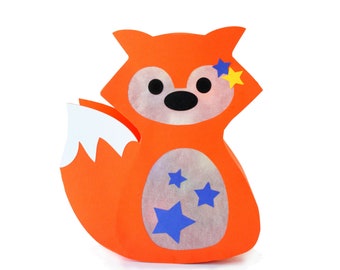 Kit De 3 Farolillos De Papel Con Forma De Zorro, Ardilla Y Mapache, Linterna LED Con Palo, Desfile Para Niños 3-8 Años