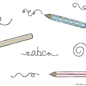 Embroidery File Set Pen 10x10 (4x4) - 9 Doodle Applique Embroidery Pattern Colored Pencil, Pencil