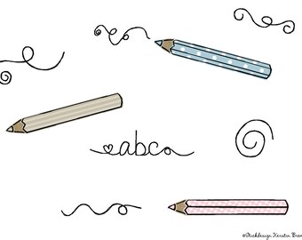 Embroidery File Set Pen 10x10 (4x4) - 9 Doodle Applique Embroidery Pattern Colored Pencil, Pencil