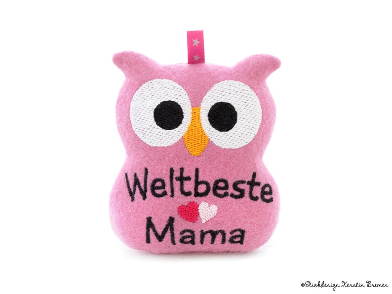 ITH embroidery file owl 10x10 world best mom image 1