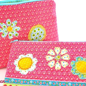 Stickdatei Blumen Bundle 10x10 4x4 Blümchen Doodle Applikation Stickmuster Blüten, Blumenkopf Maschinenstickerei Bild 4