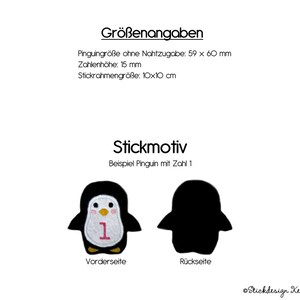 ITH Stickdatei Adventskalenderzahlen Anhänger Set Pinguin Adventskalender Zahlen In the Hoop Stickmuster für Stickmaschinen Bild 2