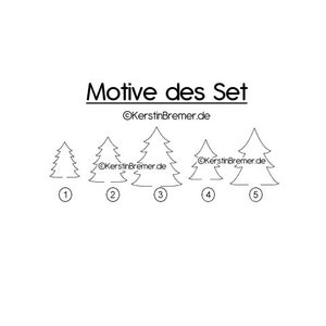 ITH Stickdatei Tannenbaum Set 10x10 Advent Deko, Dekostecker, Blumenstecker Bild 2