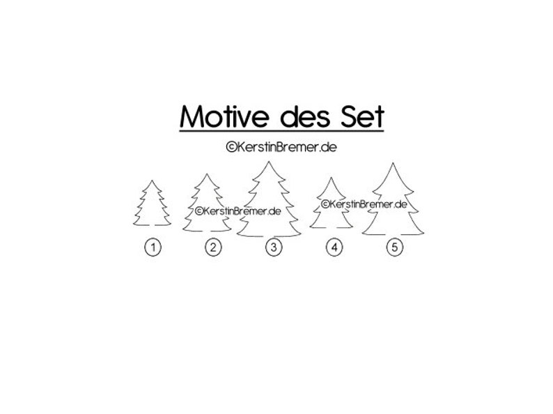 ITH Stickdatei Tannenbaum Set 10x10 Advent Deko, Dekostecker, Blumenstecker Bild 2