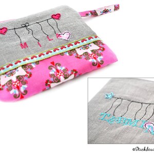 37 pcs. Embroidery File Clothesline Set 10x10 (4x4) Doodle Application Embroidery Pattern - Pennant Chain, Pennant