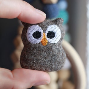 ITH embroidery file mini owl pendant image 2
