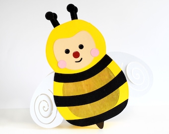 Bee lantern craft template PDF craft instructions for download • St. Martin's lantern template, St. Martin crafts, lantern festival, DIY