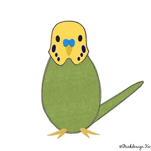 Embroidery file budgie 10x10 (4x4) | Doodle applique embroidery design for embroidery machines | Embroidery design for children & adults